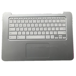 Laptop Upper Case Cover C Shell & Keyboard & Touchpad For HP Chromebook 14-X 14-x000 Silver 