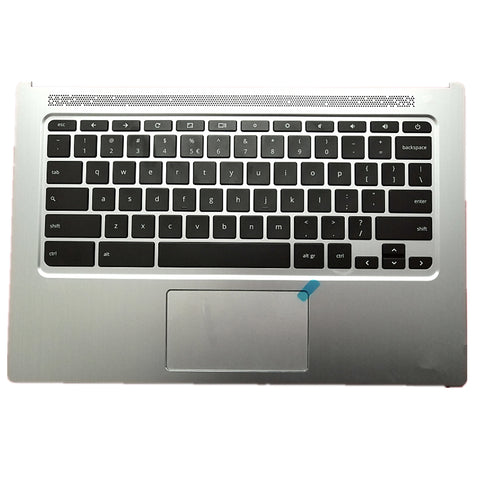 Laptop Upper Case Cover C Shell & Keyboard & Touchpad For HP Chromebook 13 G1 Silver 859535-B31