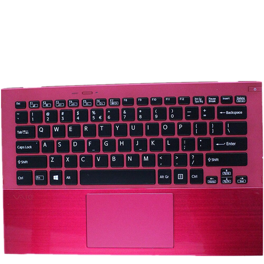 Laptop Upper Case Cover C Shell & Keyboard & Touchpad For SONY SVP13 SVP13213CXB SVP13213CXS SVP13213CYB SVP13215PLS SVP13215PXB SVP13215PXS SVP13218PKB SVP132190S SVP132190X SVP1321ACXB SVP1321ACXS SVP13223CXS Red 