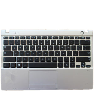 Laptop Upper Case Cover C Shell & Keyboard & Touchpad For Samsung NP350U2A Silver US English Layout