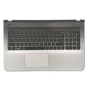 Laptop Upper Case Cover C Shell & Keyboard & Touchpad For HP Pavilion 15-P 15-p000 15-p100 15-p200 15-p300 15-p200 (Touch) 15-p074tx p098tx Silver US English Layout Small Enter Key Layout