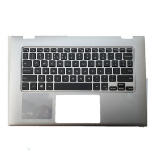 Laptop Upper Case Cover C Shell & Keyboard For DELL Inspiron 7352 Silver US English Layout