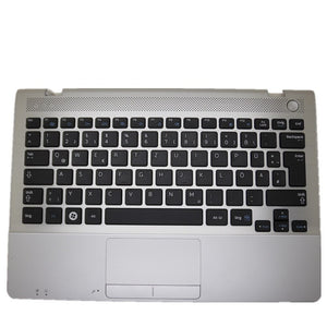 Laptop Upper Case Cover C Shell & Keyboard & Touchpad For Samsung NP300U1A Silver US English Layout