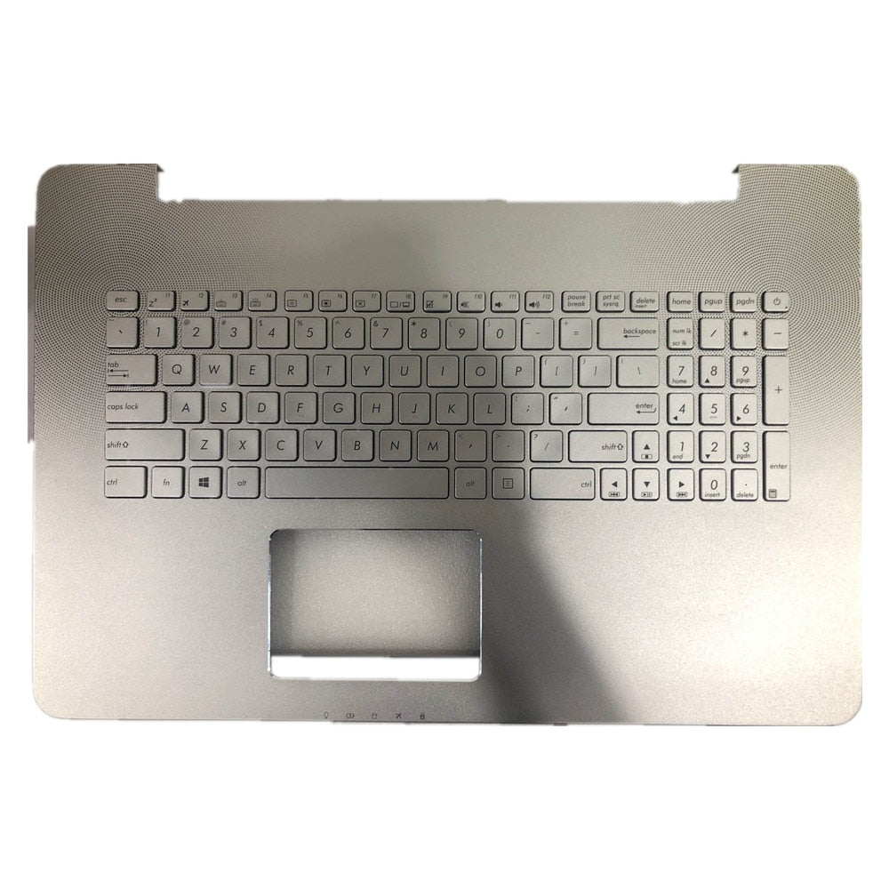 Laptop Upper Case Cover C Shell & Keyboard For ASUS N752 N752V N752VX Silver US English Layout Small Enter Key Layout