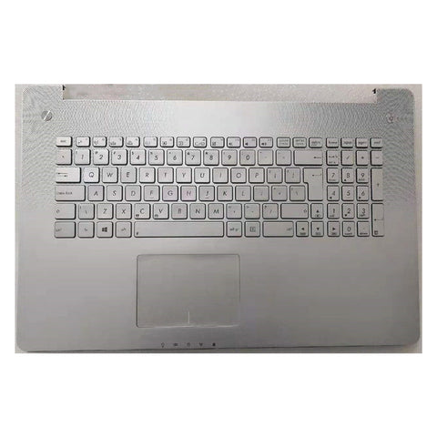 Laptop Upper Case Cover C Shell & Keyboard & Touchpad For ASUS N750 750J N750JK N750JV Silver US English Layout Small Enter Key Layout