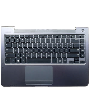 Laptop Upper Case Cover C Shell & Keyboard & Touchpad For Samsung NP530U4B Silver US English Layout