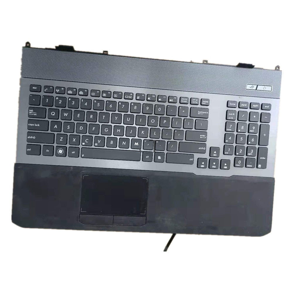 Laptop Upper Case Cover C Shell & Keyboard & Touchpad For ASUS G75 G75V G75VW G75VX Grey US English Layout Small Enter Key Layout