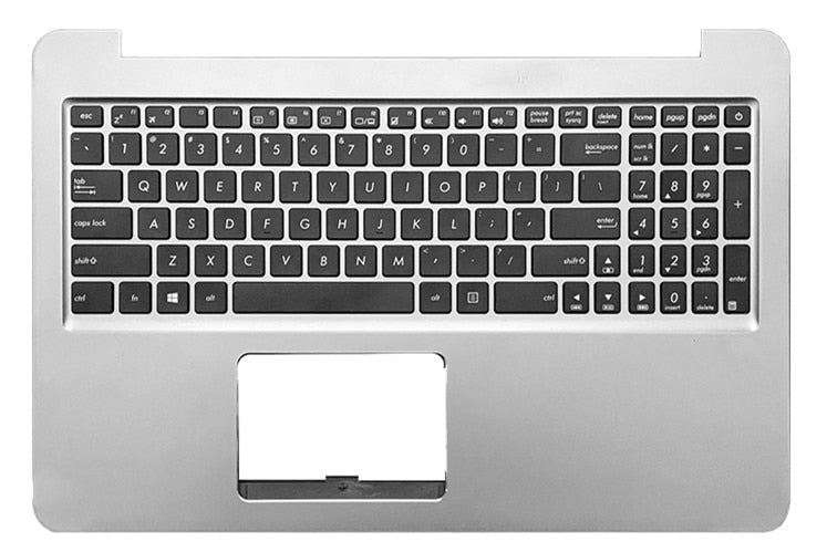 Laptop Upper Case Cover C Shell  & Keyboard For ASUS U5100 Silver US English Layout Small Enter Key Layout