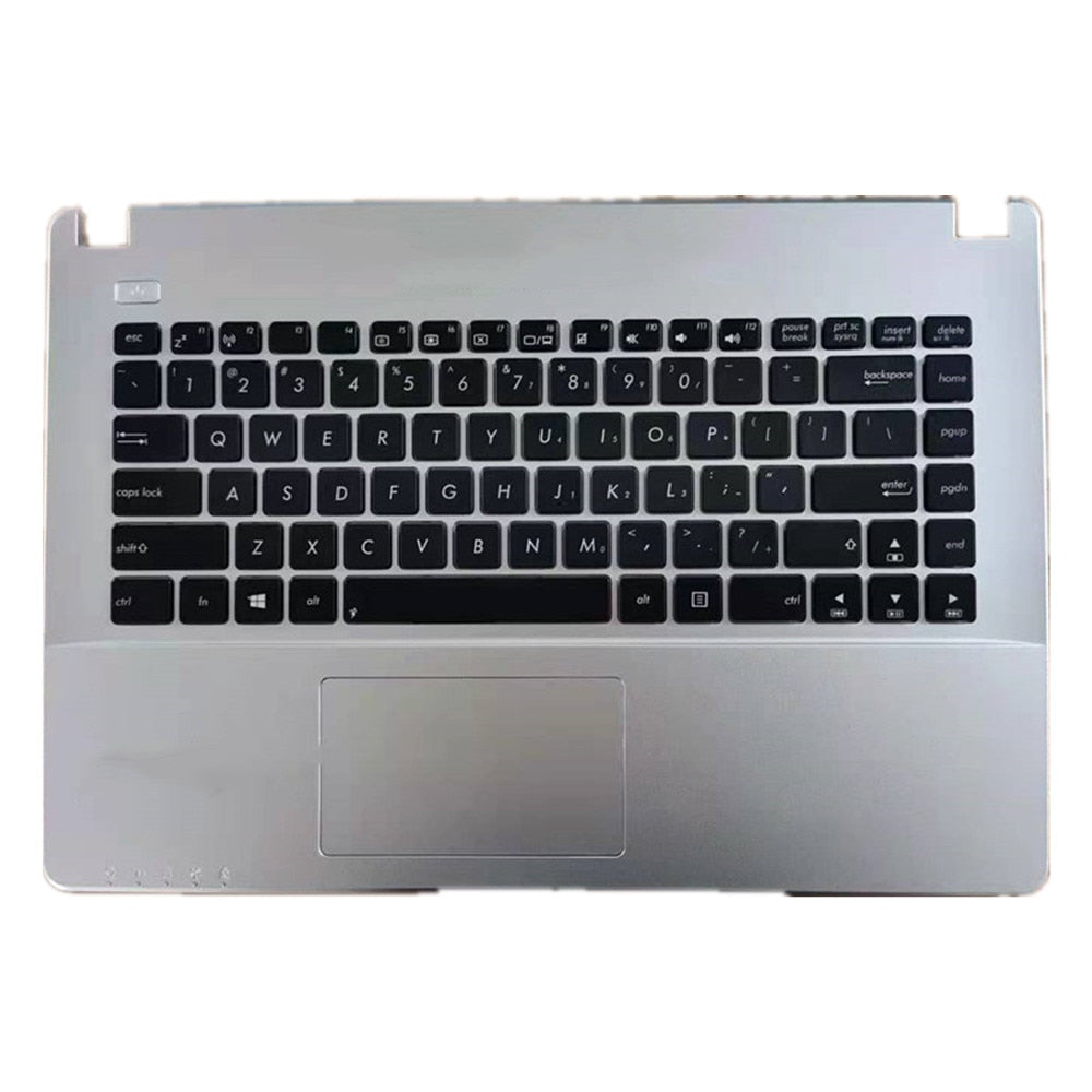 Laptop Upper Case Cover C Shell & Keyboard For ASUS F454 F454LA F454LD F454LJ F454WA F454WE Silver US English Layout Small Enter Key Layout