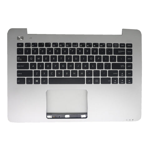 Laptop Upper Case Cover C Shell & Keyboard For ASUS X455 X455DG X455LA X455LB X455LD X455LF X455LJ X455LN X455WA X455WE X455YA X455YI Silver US English Layout Small Enter Key Layout