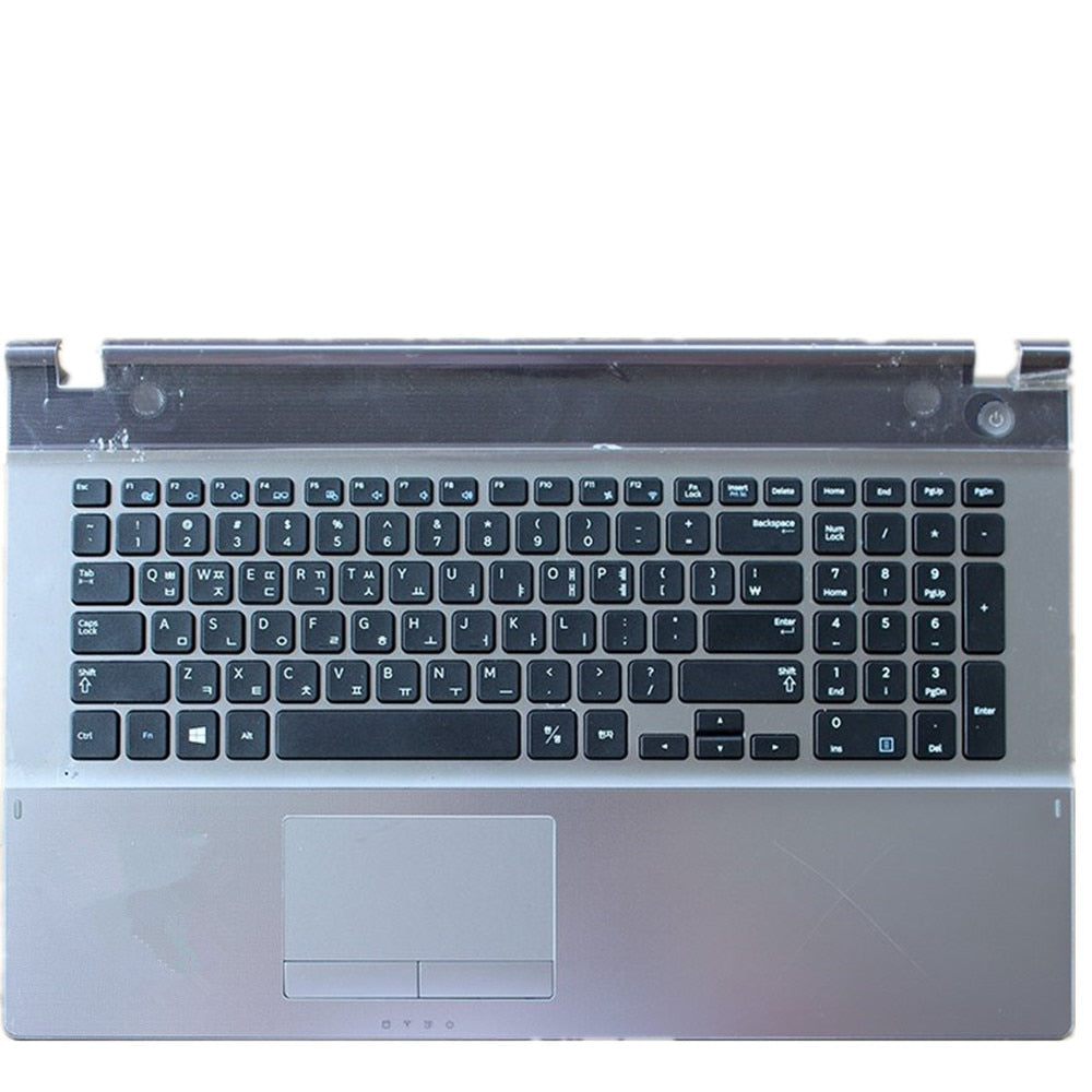 Laptop Upper Case Cover C Shell & Keyboard & Touchpad For Samsung NP550P7C Silver US English Layout