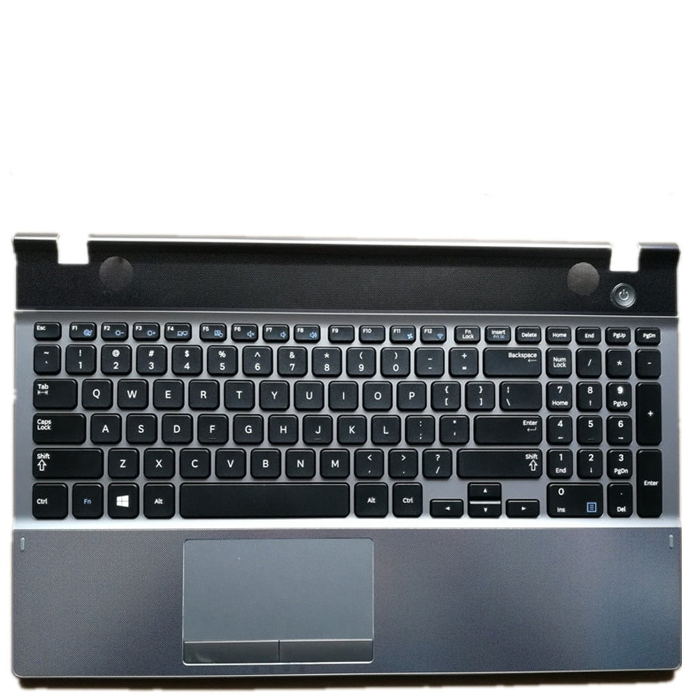 Laptop Upper Case Cover C Shell & Keyboard & Touchpad For Samsung NP550P5C Silver KR English Layout