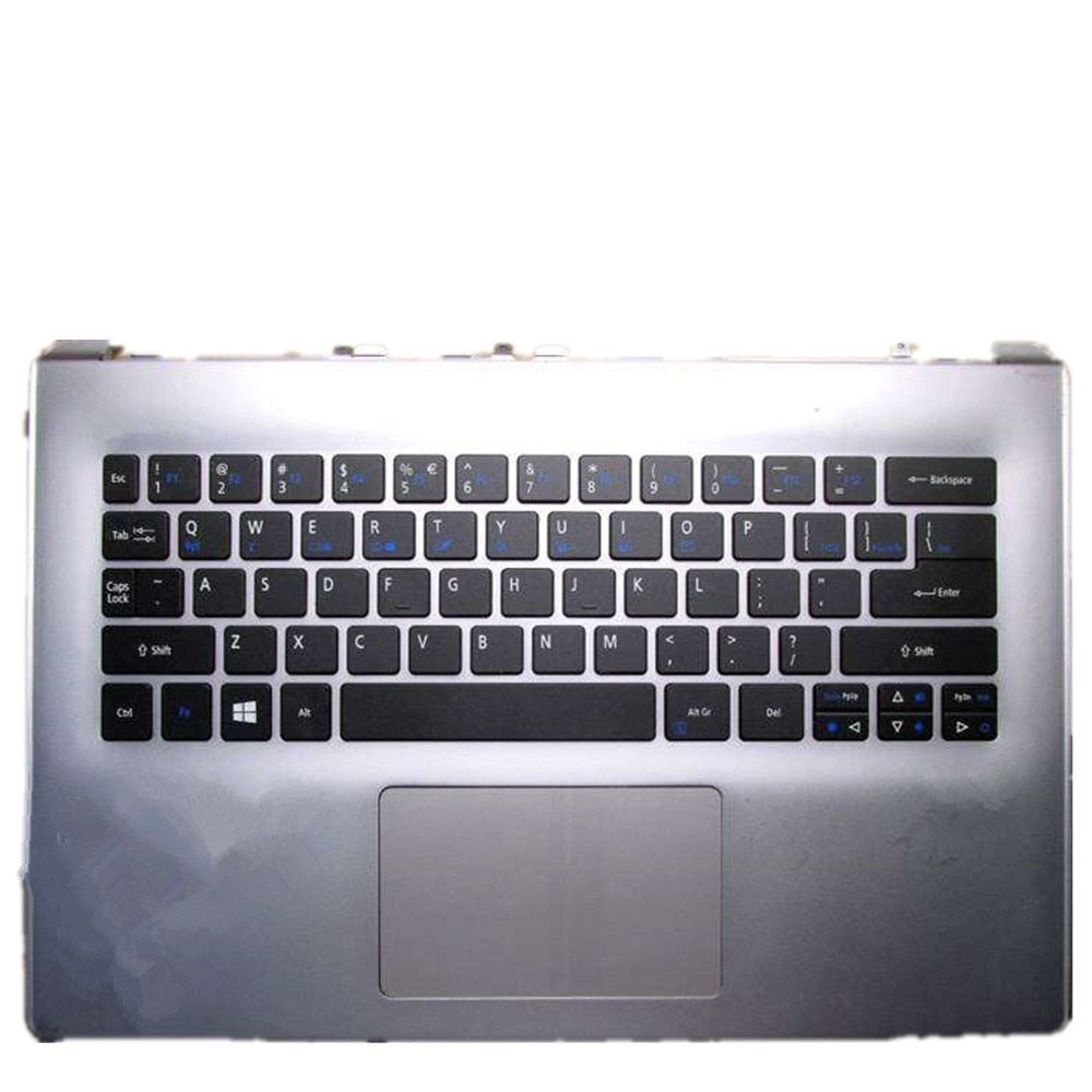 Laptop Upper Case Cover C Shell & Keyboard & Touchpad For ACER S3-392 S3-392G Silver US English Layout
