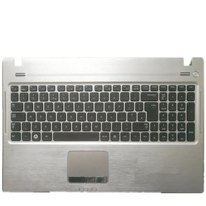 Laptop Upper Case Cover C Shell & Keyboard & Touchpad For Samsung NP-Q530 Q560 Silver US English Layout