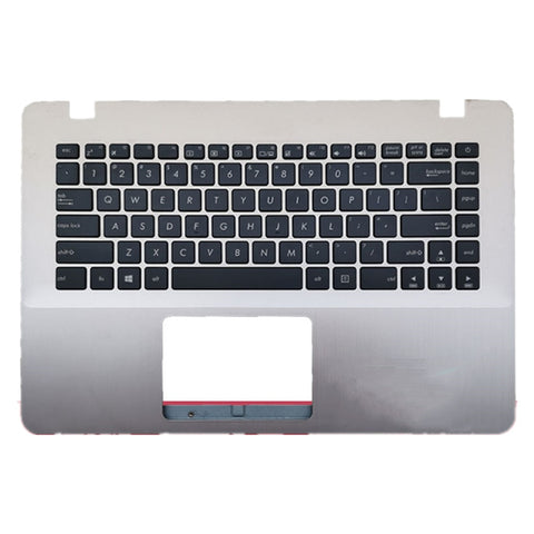 Laptop Upper Case Cover C Shell & Keyboard For ASUS A44 A44H A44HR A44HY A44L A44LY A441 A441SA A441SC A441UA A441UV Silver US English Layout Small Enter Key Layout