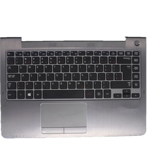 Laptop Upper Case Cover C Shell & Keyboard & Touchpad For Samsung NP520U4C Silver US English Layout