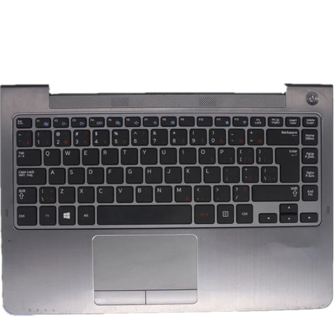 Laptop Upper Case Cover C Shell & Keyboard & Touchpad For Samsung NP532U4C Silver US English Layout