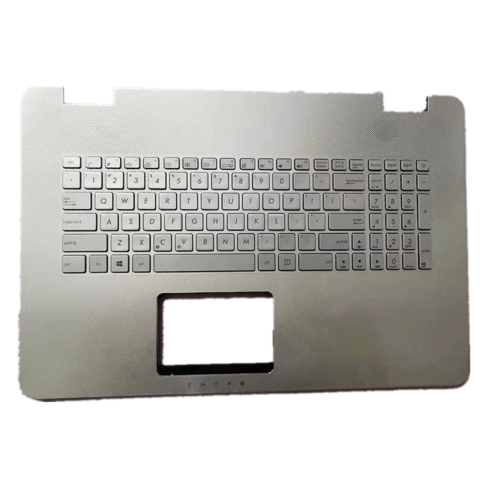 Laptop Upper Case Cover C Shell & Keyboard For ASUS N751 N751J N751JK N751JX Silver US English Layout Small Enter Key Layout