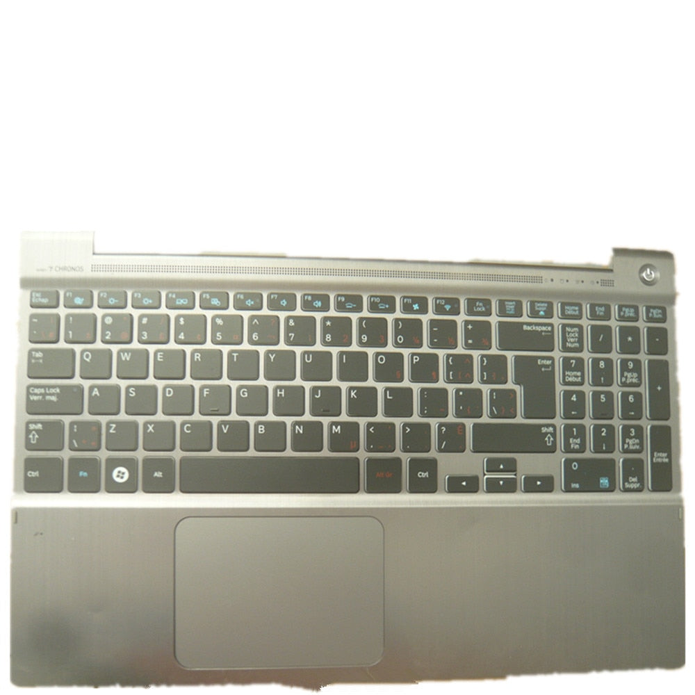 Laptop Upper Case Cover C Shell & Keyboard & Touchpad For Samsung NP700Z7C Silver US English Layout