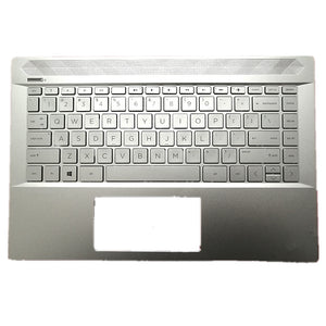 Laptop Upper Case Cover C Shell & Keyboard For HP Pavilion 14-CE 14-ce0000 14-ce1000 14-ce2000 14-ce3000 14-CE0027TX 26TX 14-CE0016TU Silver L19194-001