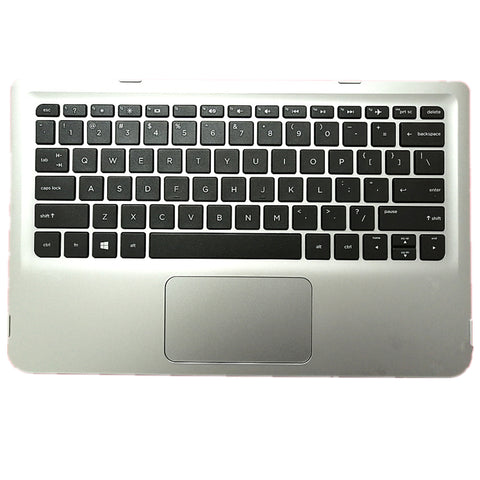 Laptop Upper Case Cover C Shell & Keyboard & Touchpad For HP Pavilion 11-K 11-k000 11-k100 x360 Silver 
